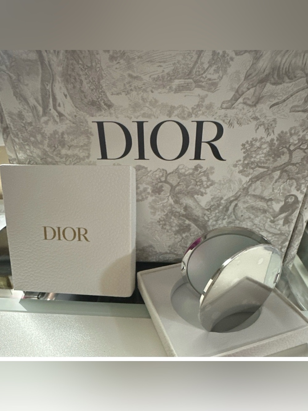 Dior Blue and White Toile Compact Mirror - Picture 4 of 5